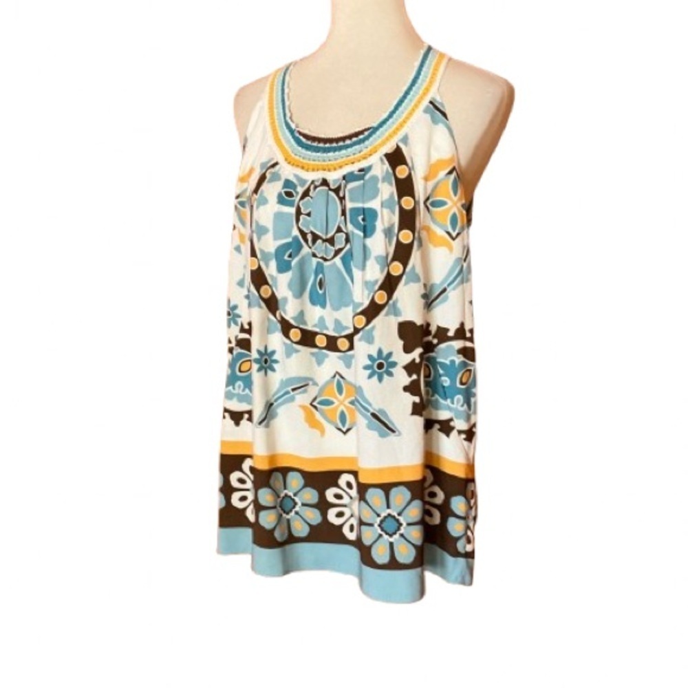 Nicole Miller Crocheted Floral Tank Top